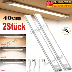 2er 40cm LED Unterbauleuchte mit Bewegungsmelder Akku Schranklicht Küchelampe DE - Bild 1 von 12