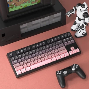 M87 TKL Wireless Membrane Keyboard Dual Mode BT/2.4Ghz Rainbow Backlit PBT Round - Picture 1 of 10