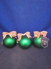 Aldik Christmas Traditions Christmas Ornament Green Red & White Bow Set of 3 NEW