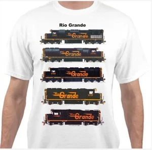 Rio Grande Speed Lettered Locomotives Railroad T-Shirt by Andy Fletcher - Picture 1 of 1