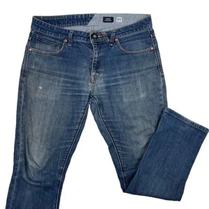 Volcom Vorta Slim Straight Jeans Size 31x28 Medium Wash Skater Denim - Picture 1 of 10
