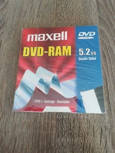 Maxell Type 1 Rewritable Double-Sided 5.2GB DVD-RAM unused still sealed see pics - Picture 1 of 2