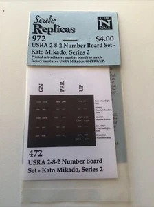 Scale Replicas N Scale 472: USRA 2-8-2 Number Board Sets Kato Mikado Series 2 - Picture 1 of 3