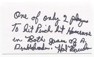 Hal Breeden Signed 3x5 Index Card Autographed baseball Montreal Expos MLB - Picture 1 of 2