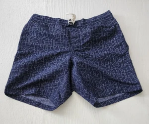 Pantaloncini da tavola Uniqlo Uomo XL Navy Poliestere Foderati Cordini Costumi da bagno Tasche - Foto 1 di 9