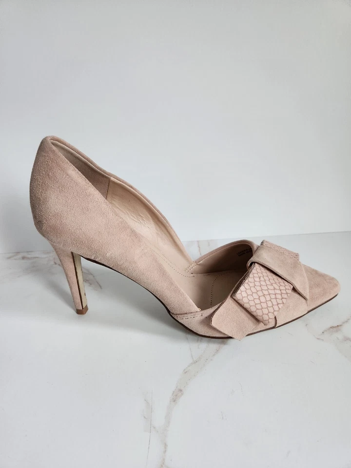 Tacones Tahari Betsy Rosa Rubor Gamuza Talla 9.5 Nuevos Foto 1 de 4