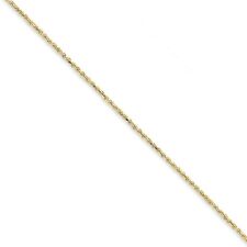 14k Yellow Gold 1.3mm Solid Diamond-Cut Rope Chain Bracelet / Anklet 9 Inch