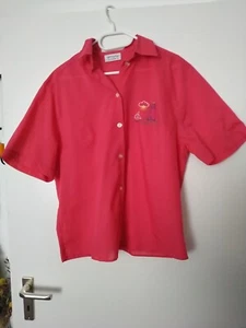 Kurzarm Bluse rot 44 mit Stickerei ERFO - Bild 1 von 4