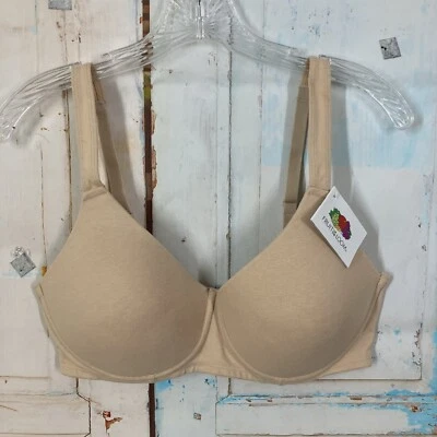 Sujetador Fruit of the Loom Antigravedad Sin Alambres Talla 36D Mezcla de Algodón Desnudo Nuevo con Etiquetas Foto 1 de 4