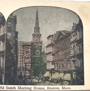 Old South Meeting House Boston Massachusetts Stereoview Photo Street View - Picture 1 of 4