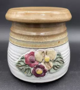 Studio Art Pottery Stoneware Butter Bell Crock Keeper Floral Cottage Core Marked - Picture 1 of 12