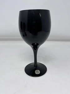 Carillion Crystal Japan Black Wine Glasses Goblets (4)  Lead Crystal 6 7/8” #230 - Picture 1 of 12