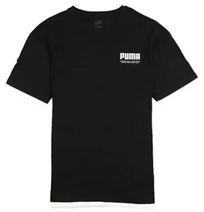 PUMA Summer Court Elevated T-Shirt sz L Large Black White - Picture 1 of 4