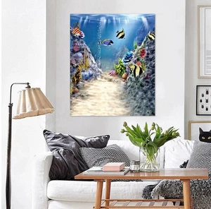 3D Ocean Painting 89 Wall Stickers Vinyl Murals Wall Print Deco AJSTORE UK Lemon - Picture 1 of 4