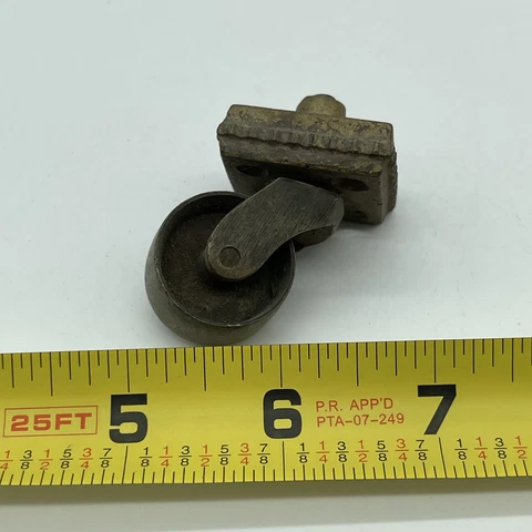 Antique Solid Brass Furniture Caster Square Base- Furniture Restoration Cover