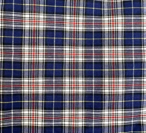Karo Stoff Baumwollmischung 32" x 44 blau schwarz rot Kleidung Gewicht Schule Herbst - Bild 1 von 3