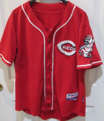 VTG KEN GRIFFEY JR CINCINNATI REDS Baseball Jersey Majestic Men's size 48 MLB - Image 1 of 4
