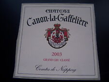 etiquette vin Chateau Canon Gaffelière 2003 saint emilion grand cru wine label