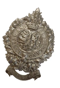 8th Battalion Argyll and Sutherland Highlanders Cap Badge WM 2Lugs 87mm Vintage - Picture 1 of 21