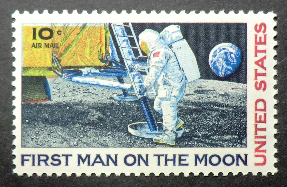 C76 MNH 1969 10c Moon Landing First Man NASA Space Exploration astronauts lunar - Image 1 of 1