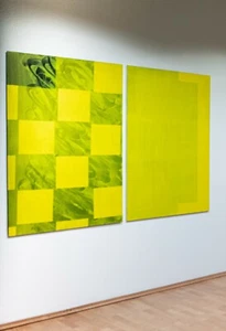 Bernd C. Striebel, Abstrakte Komposition, Diptychon, Konkrete Kunst, 140 x 184cm - Bild 1 von 8