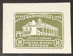 1932 US Scott #U523 1 Cent Olive Green Mount Vernon MNH - Picture 1 of 2