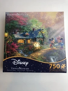 "Nuevo rompecabezas Thomas Kinkade Disney Mickey & Minnie At Cottage 750 piezas 24""x18""" - Imagen 1 de 3