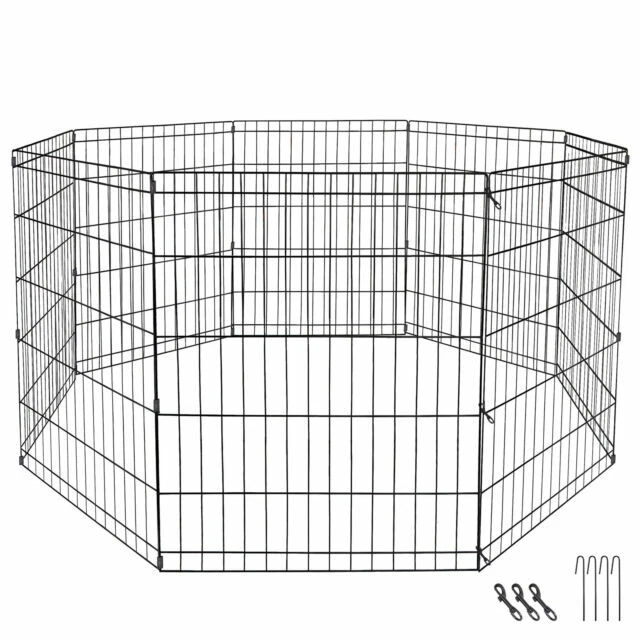 Segawe P01-2279-S01 24" 8-Panel Dog Playpen - Black