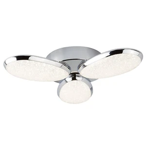 Plafoniera Moderno Lori Acciaio Cromo Vetro Trasparente Led 8W 4000K - Foto 1 di 2