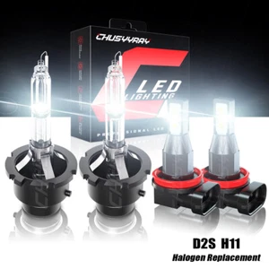 For Nissan Murano 2003-2014 D2S Xenon HID Headlights Low Beam + H11 Fog Bulbs - Picture 1 of 14