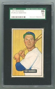 1951 Bowman #124 Gus Niarhos SGC 86 NM+ #1192676-117