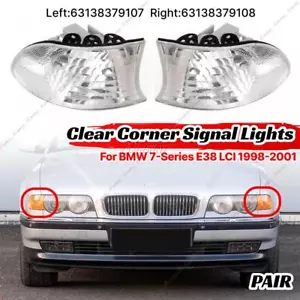 Juego de 2 intermitentes delanteros transparentes delanteros para BMW Serie 7 E38 LCI Facelift 1998-2001 - Imagen 1 de 10