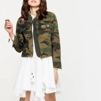Zadig & Voltaire Kavys Camo Embroidered Patches Utility Jacket MSRP $398 Small - Image 1 of 4