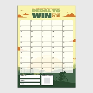 Fundraising Scratch Cards A5 - Cycling Bike Club  Charity Sweepstake Game - Picture 1 of 6