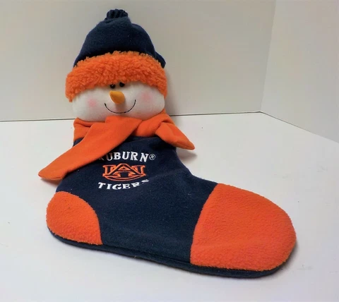 University Auburn  Tigers Christmas Snowman  Sock Cover