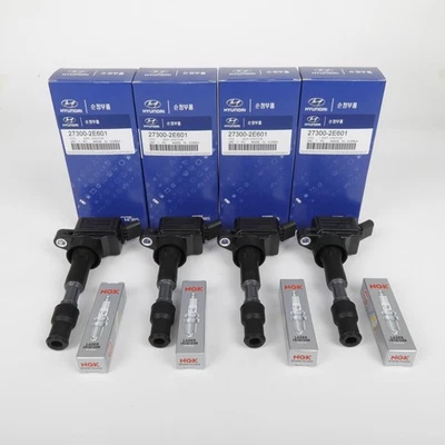 4× OEM UF816 Ignition Coil NGK Spark Plug for 17-22 Kia Hyundai Elantra Sonata Foto 1 de 4
