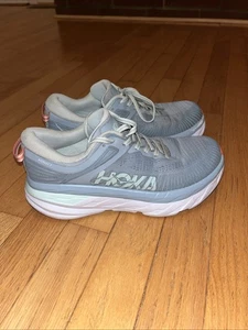 Hoka One One Bondi 7 Shoes Womens 7.5 D Blue Fog Cushioned Performance No Insole - Picture 1 of 7