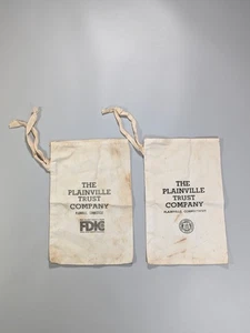 Plainville Trust Company Connecticut Vintage Bank Bag CT Deposit Coins Lot of 2 - Picture 1 of 12