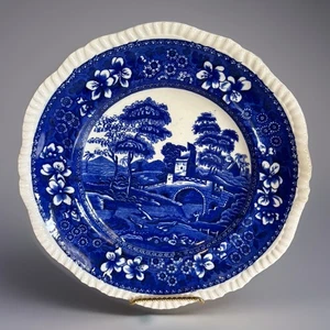 Antike Copeland Spode's Tower England blau 10,25" Essteller - Bild 1 von 8