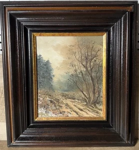 Vintage European Impressionist Wooded Scene Oil On Canvas Signed Framed - Picture 1 of 15