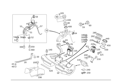 Cuello de llenado original Mercedes-Benz 203-470-19-20 Foto 1 de 2