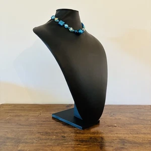 Splendide Collier Vintage en Verre de Murano Bleu et Or - Imagen 1 de 9