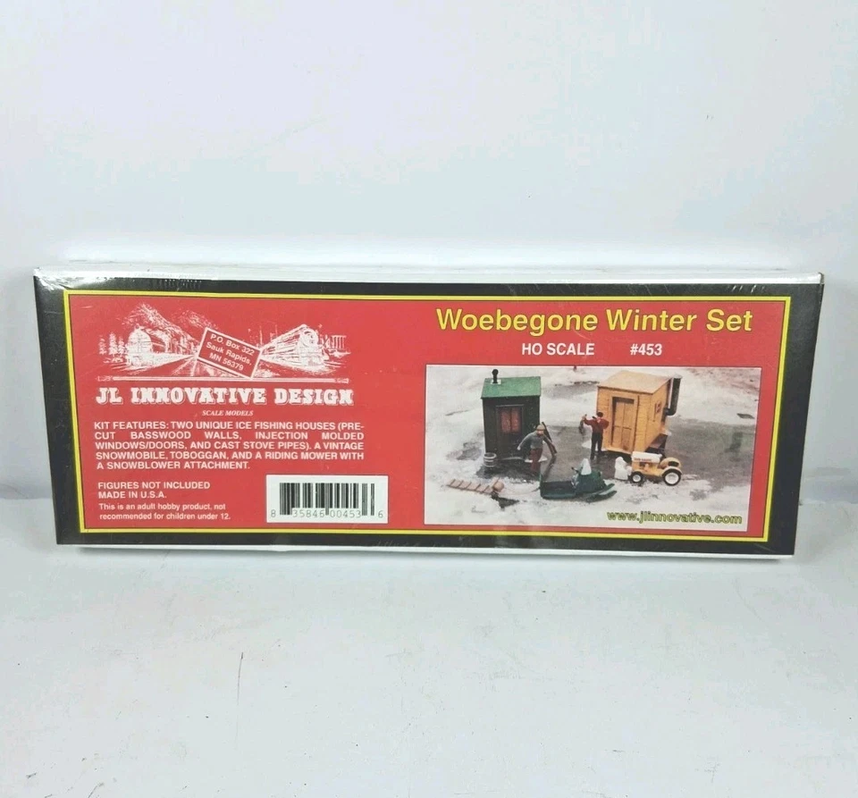 JL Innovative Design  #453 HO Laser Cut Ice Fishing Snowmobile Camp Winter Set - Image 1 of 4