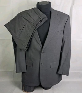 Brooks Brothers Brooksease Suit 40R Men Gabardine Gray Wool 2pc Pleated Cuffed  - Picture 1 of 19