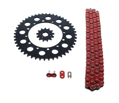 1997-2002 Kawasaki KLX300 KLX 300 corrente vermelha e roda dentada preta 13/48 110L - Imagem 1 de 4