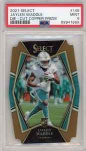 JAYLEN WADDLE 2021 SELECT DIE-CUT COPPER PRIZM /199 #148 PSA 9 MINT ROOKIE - Picture 1 of 2
