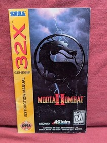 Mortal Kombat II Sega 32X Manual Booklet  Only - No Game Vintage 2 32 x mk