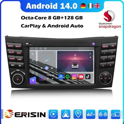 128GB Qualcomm Android 14 Autoradio GPS Navi IPS Mercedes CLS/E-Klasse W211 W219 - Bild 1 von 4