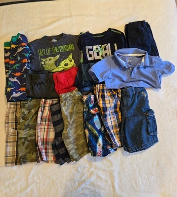 Boys 4/5  Lot-Shorts-Tees-Pant-PJs Assorted Brands Carter Nike Yoda - Image 1 of 4