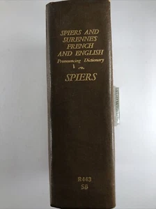 1878  FRENCH AND ENGLISH PRONOUNCING DICTIONARY / SPIERS AND SURENNE'S / LEATHER - Picture 1 of 8